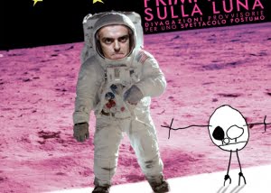 Andrea Cosentino in Primi Passi sulla luna, grafica Edoardo La Rosa