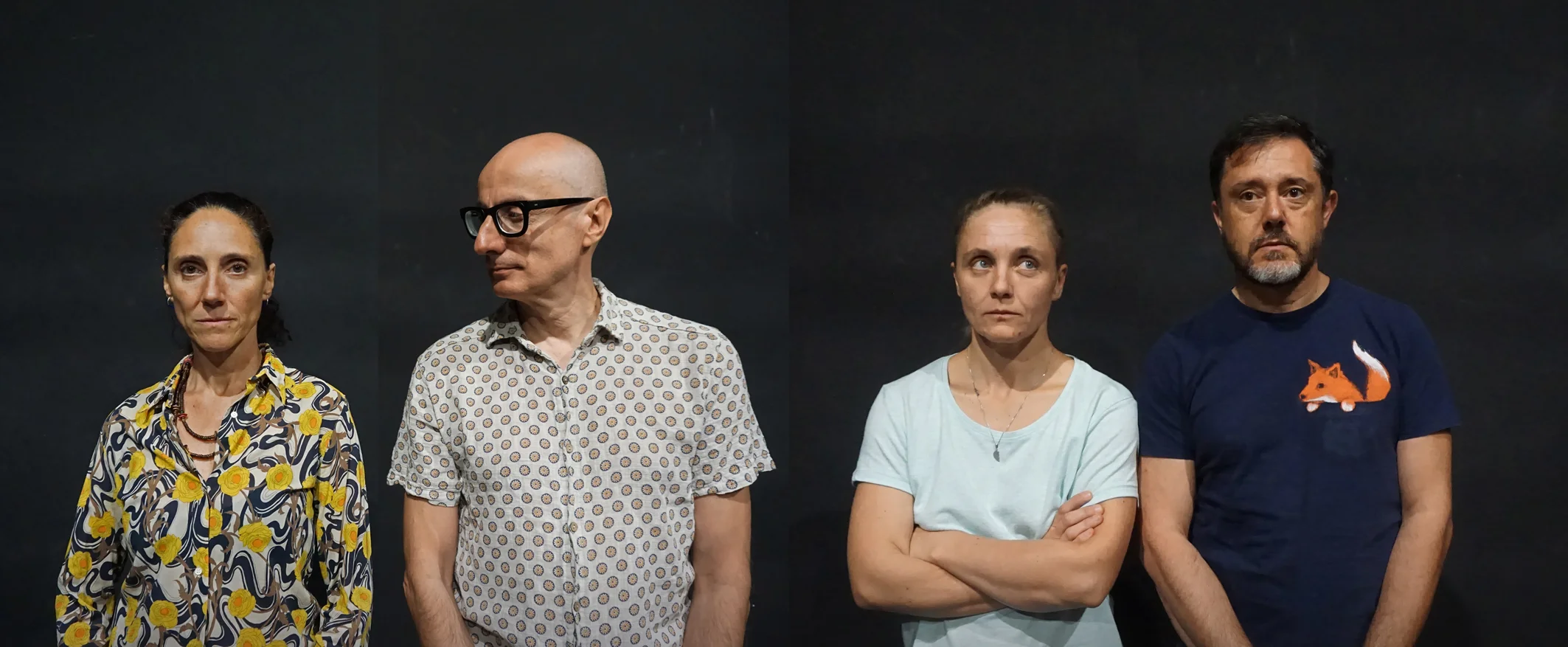 In foto: gli interpreti della versione italiana di TOMORROW'S PARTIES. Da sinistra: Simona Generali, Roberto Rustioni, Caterina Simonelli, Marco Cavalcoli